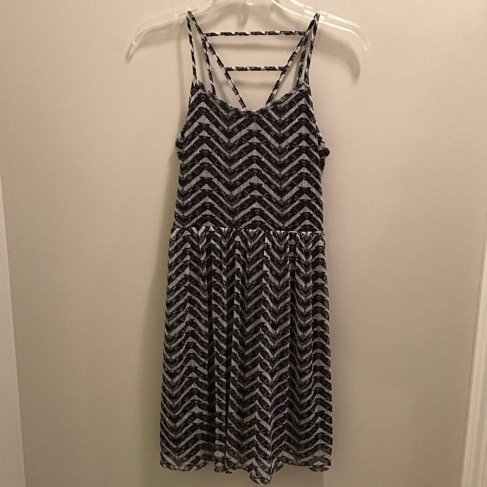 Xhilaration Black and White Striped Dress